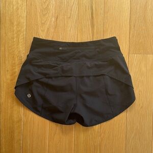 Lululemon Athletica Black Athletic Shorts with Curved Hem